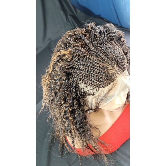 Braided wigs 100% handmade, short afro wig, stunning , colored wig, box… - Picture 6 of 15